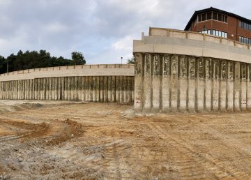Chertsey Masterhead contiguous piled wall chobham lane 900mm diameter sand GMP GM Piling CFA Piling contractor specialist subcontractor nationwide London Cambridge